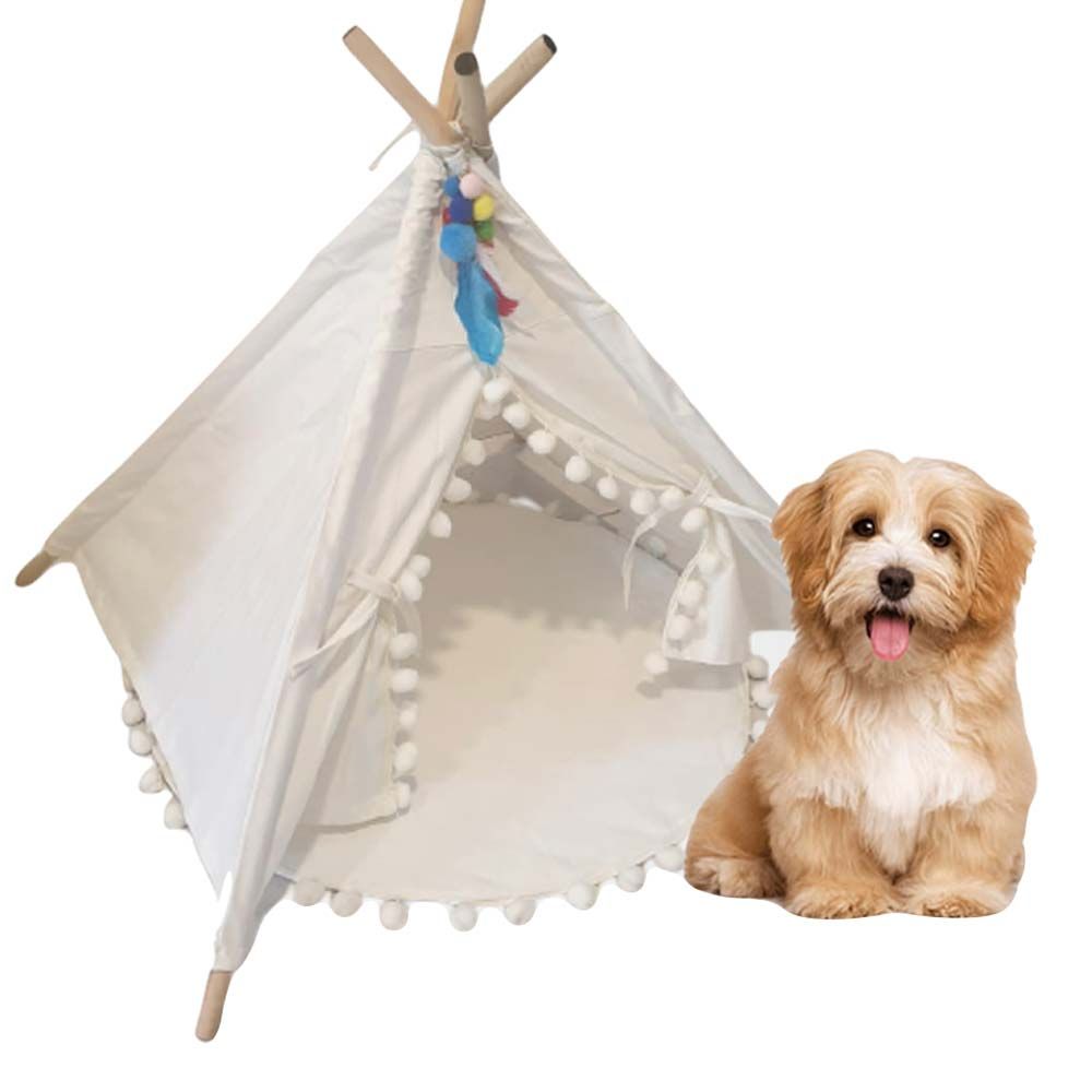 Cherrypick - Pet Teepee House With Mattress - White