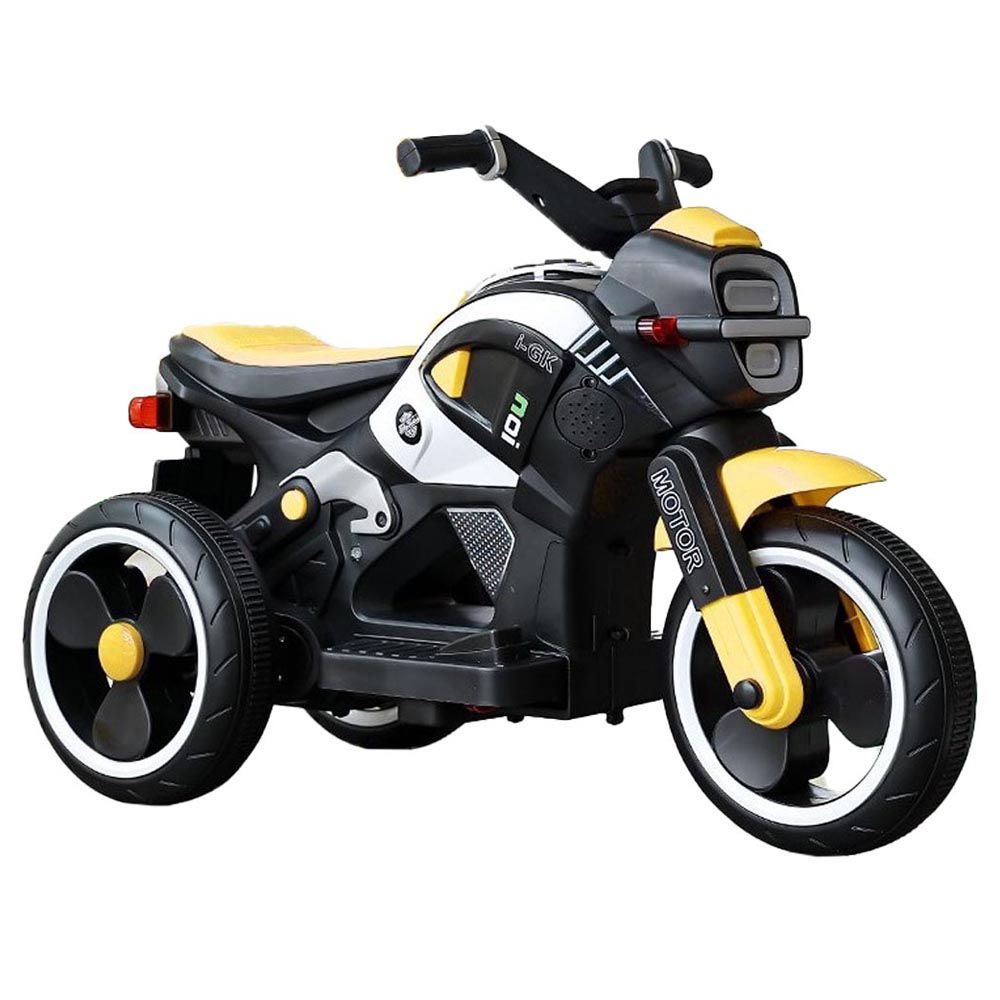 Megastar - Ride-on Rapid Fire Motorcycle Trike For Kids 6V - Yellow