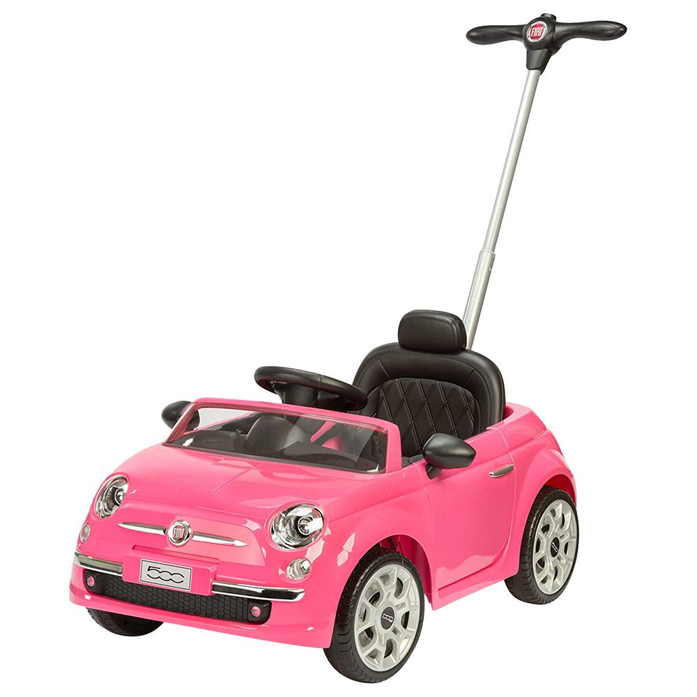 Megastar - Fiat-500 Push & Pull Handle Mini Car - Pink