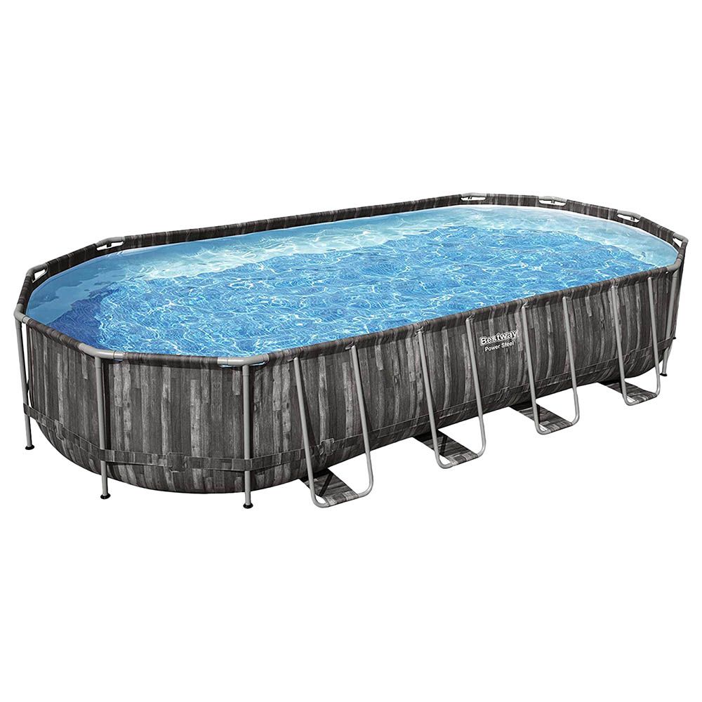 Bestway - Power Steel Oval Pool Set - White