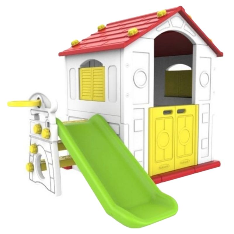 Megastar - Sunshine Playhouse With Slide & Hoops - Red White