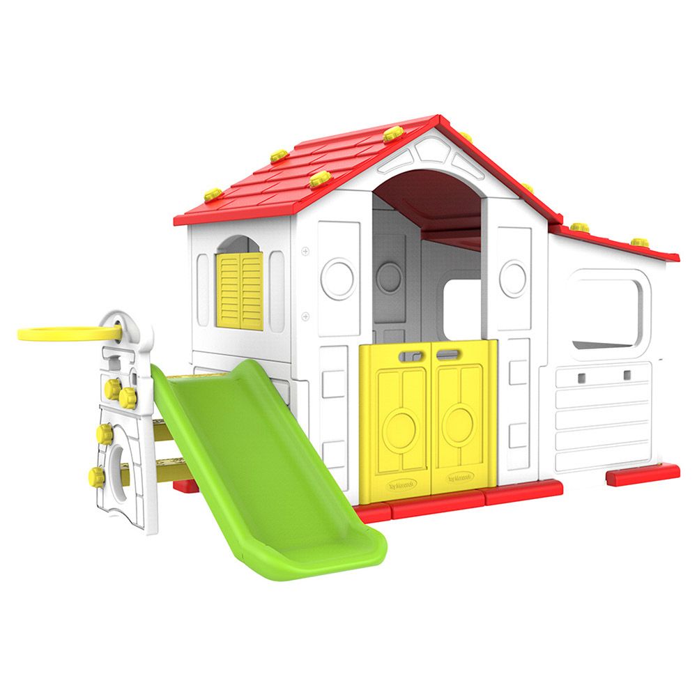 Megastar - Double Fun Sunshine Playhouse w/ Play Shed, Hoops N Slide