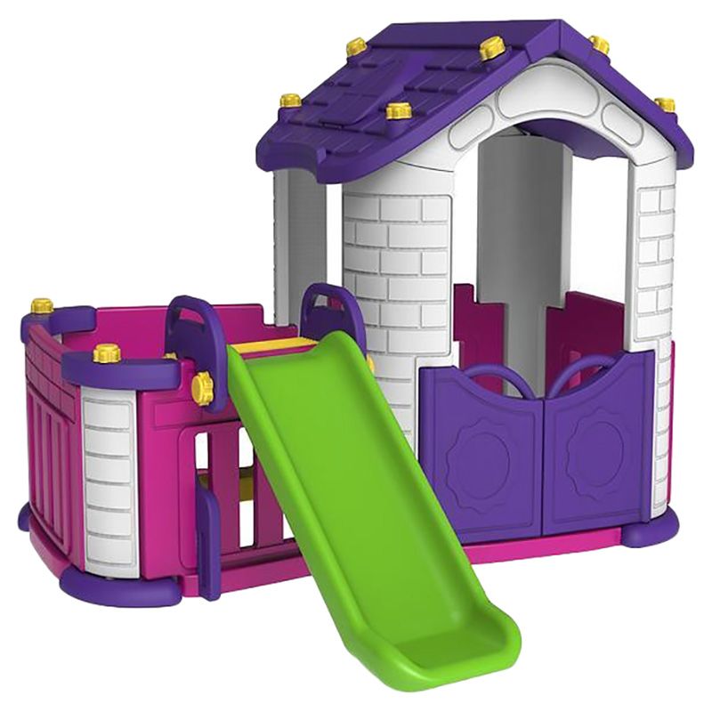 Megastar - Purplish Pink Playhouse W/ Slide & PlayPen Area