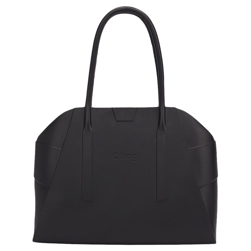 O Bag - Unique w/ Long Handles Handbag - Black 