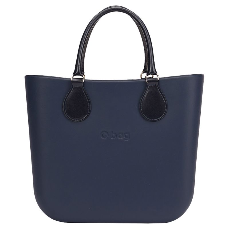 O Bag - Mini w/ Short Tubular Eco Handbag - Navy Blue