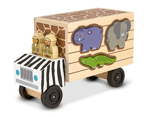 Melissa & Doug Animal Rescue Shape-Sorting Truck Wooden Toy