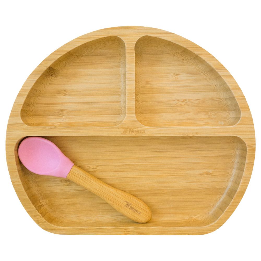 Myna Box - Round Bamboo Plate - Pink