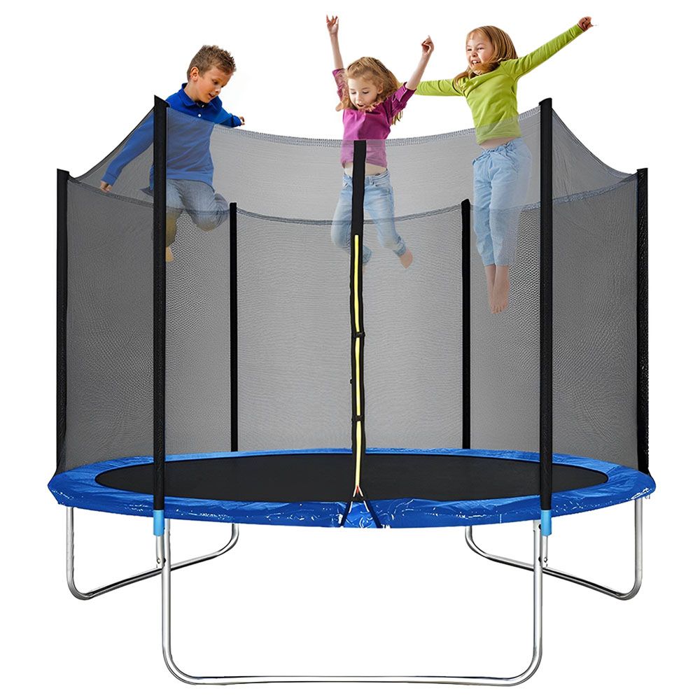 Myts - Jump Round Trampoline w/ Enclosure Net - 14ft - Blue