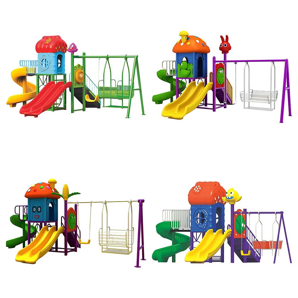 Myts - Playcentre With Slide & Double Swings - Assorted