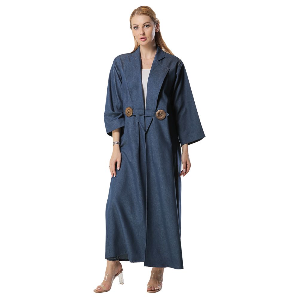 Moi Street - Denim Coat Style Abaya - Blue