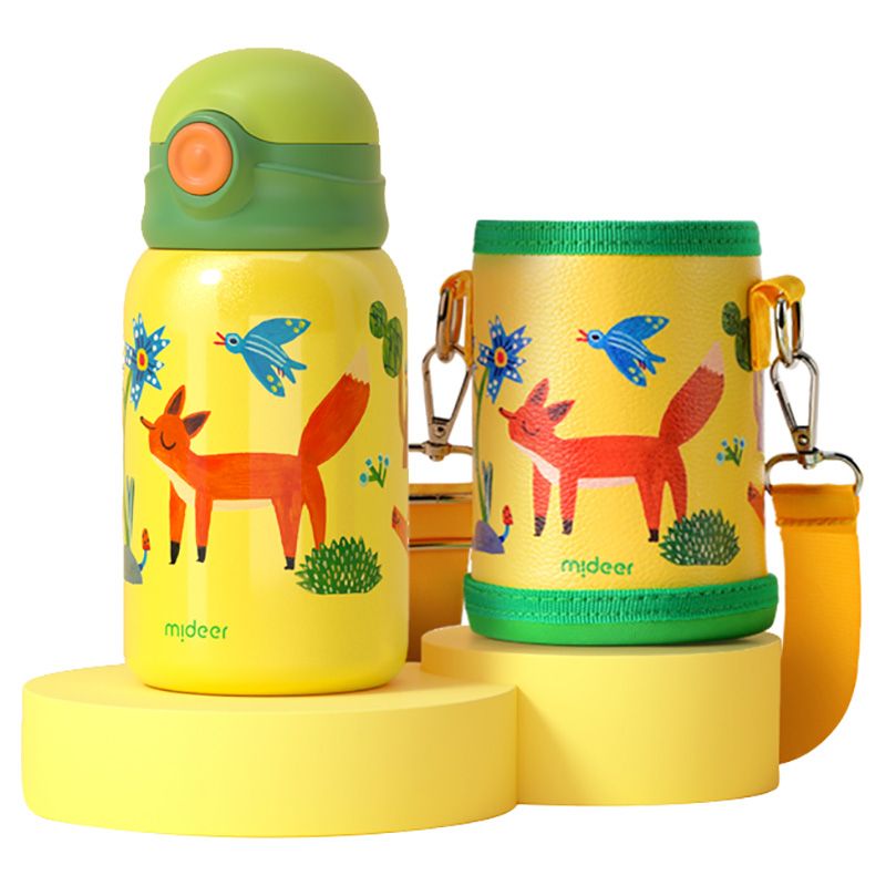 Mideer - Vacuum Insulated Bottle 450ml w/ Holder - Little Fox