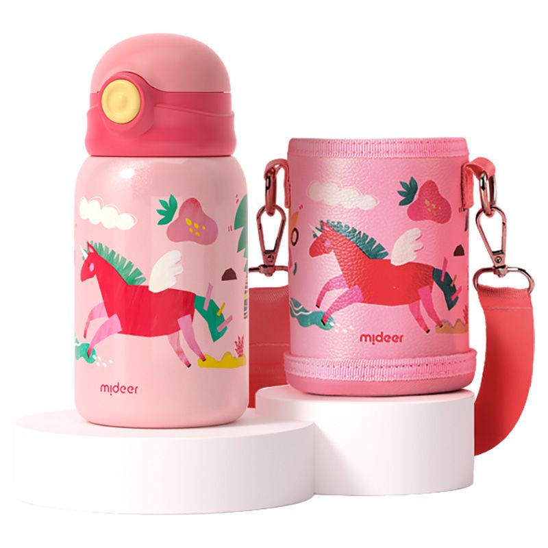 Mideer - Vacuum Insulated Bottle 450ml w/ Holder - Unicorn