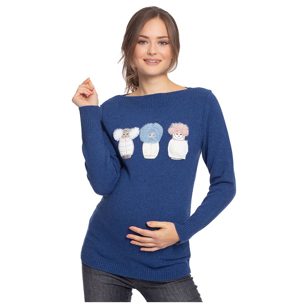 Mums & Bumps - Pietro Brunelli Chamonix Maternity Top Blue 