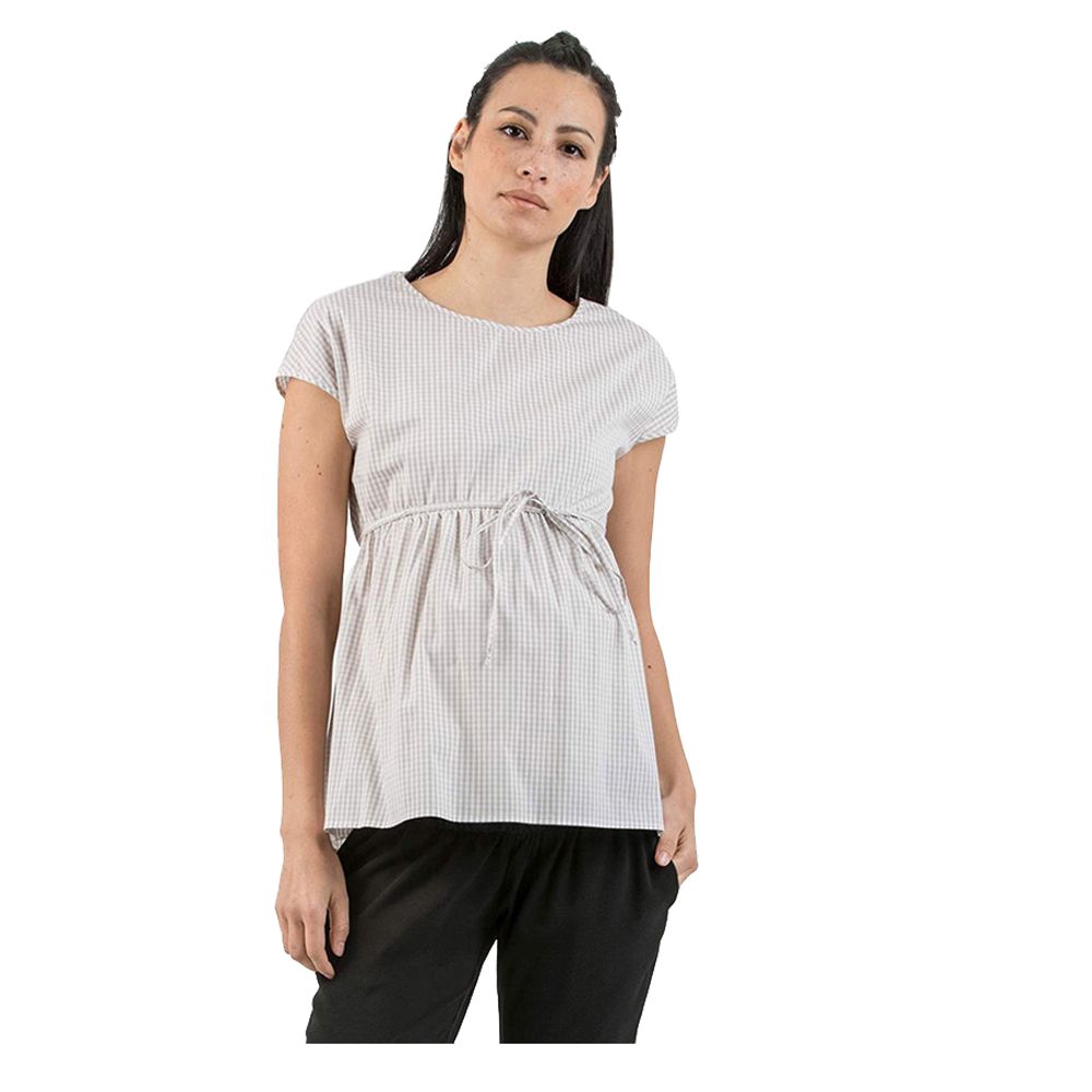 Mums & Bumps - Attesa Side String Maternity Top - Beige