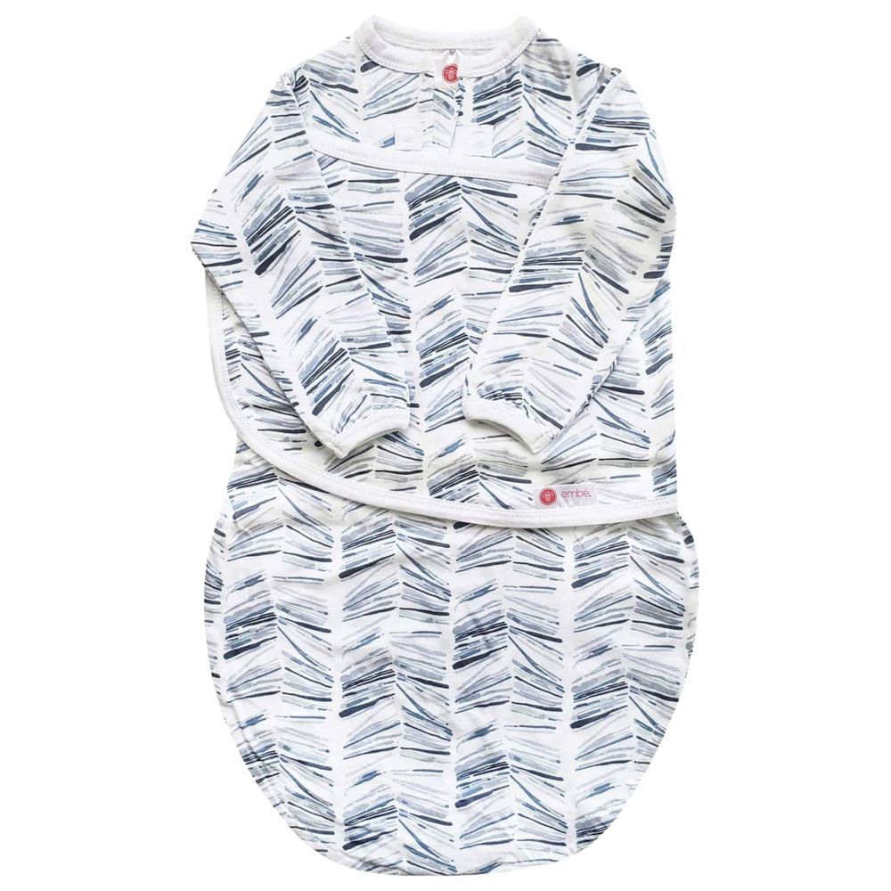 embe babies - Starter Swaddle w/ Long Sleeves - Angle Stripe