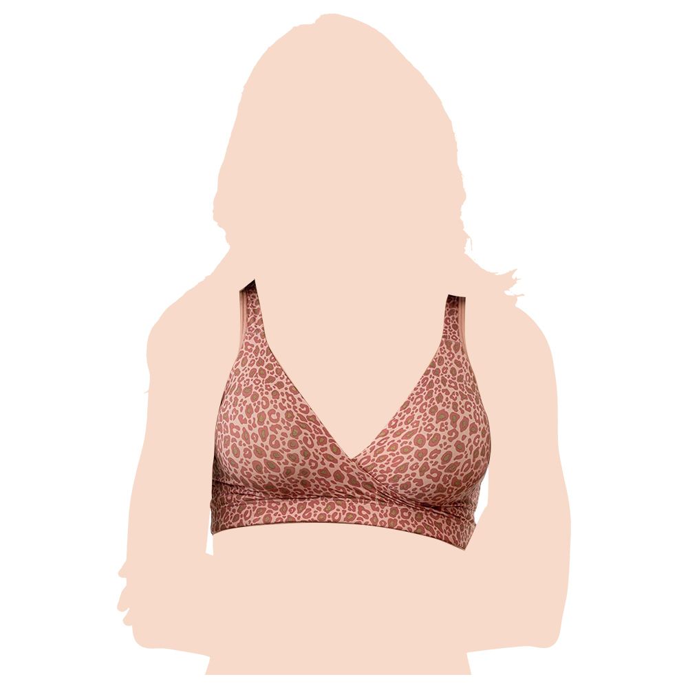 Mums & Bumps - Leonisa Supersoft Crossover Nursing Sleep Bra - Pink