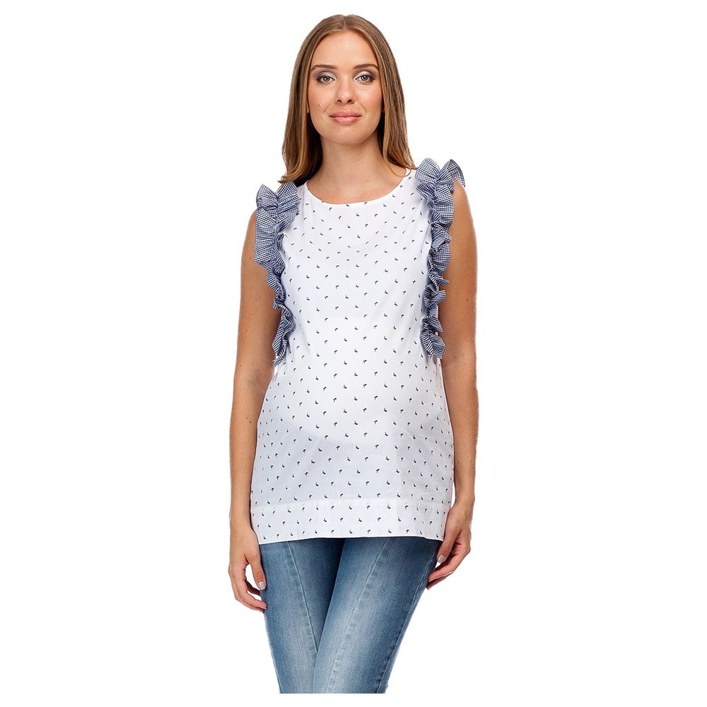 Mums & Bumps Pietro Brunelli Mughetto Maternity Top White 