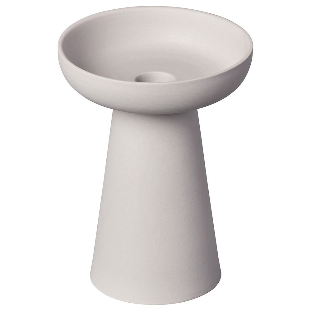 Aery - Porcini Pillar & Taper Candle Holder - Grey - L 