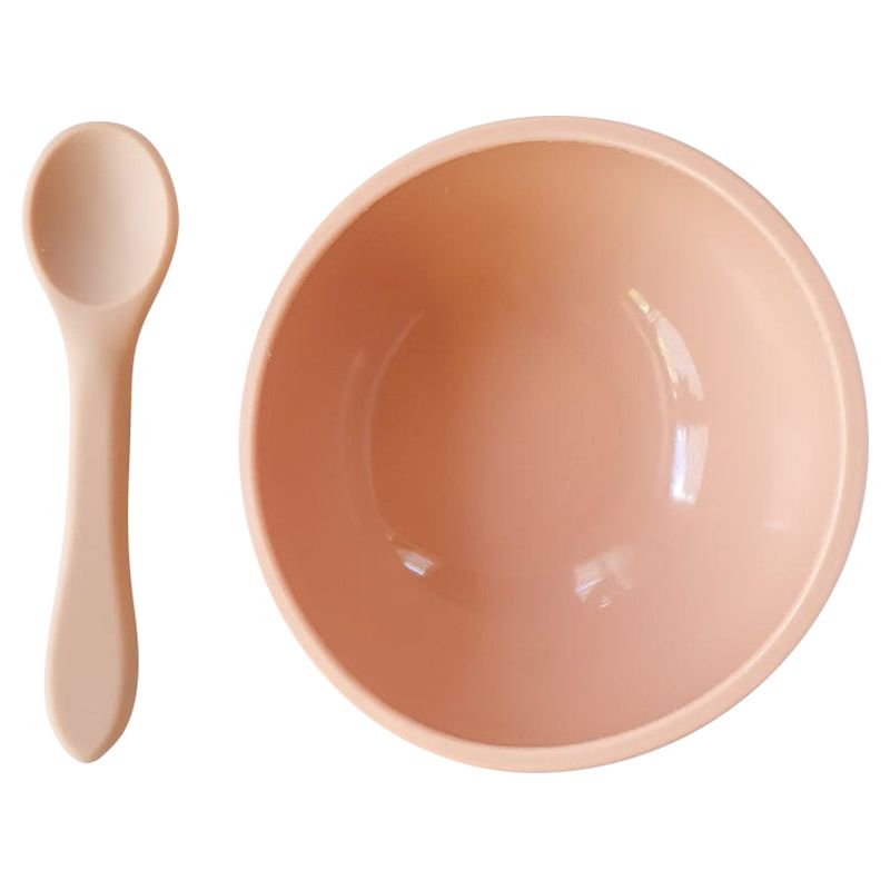 Dove and Dovelet - Silicone Suction Bowl & Spoon - Peachy