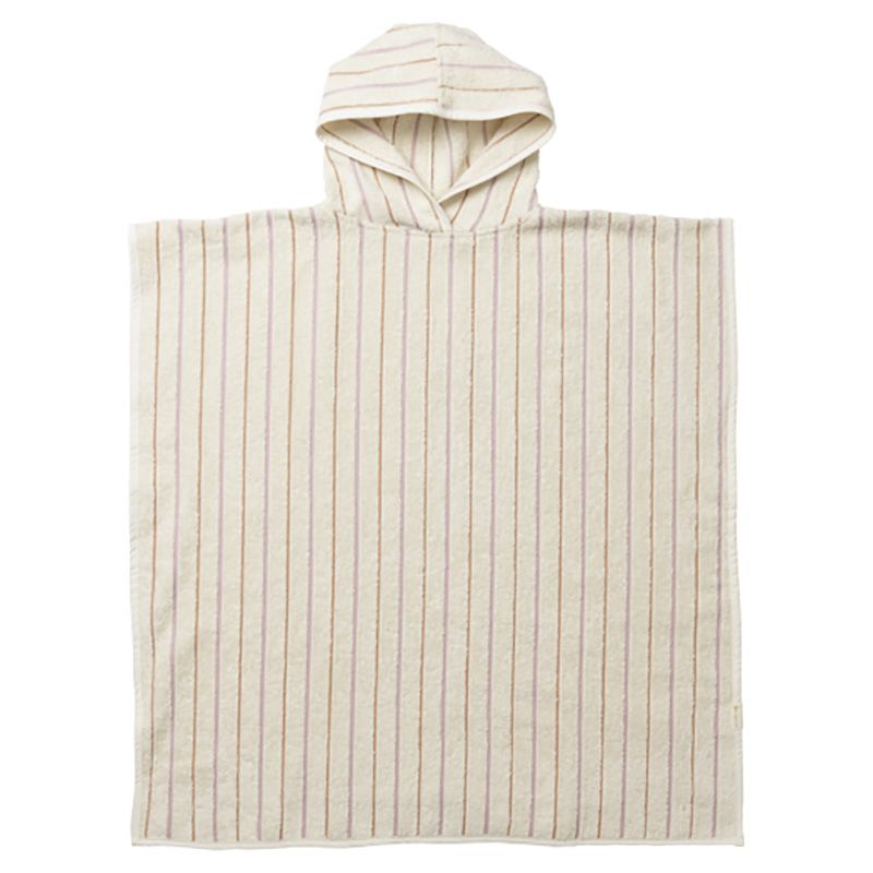 Fabelab - Striped Organic Cotton Beach/Bath Poncho - Lilac