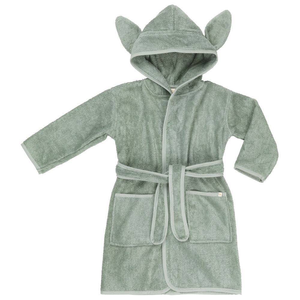 Fabelab - Organic Cotton Bathrobe Junior Bunny - Eucalyptus