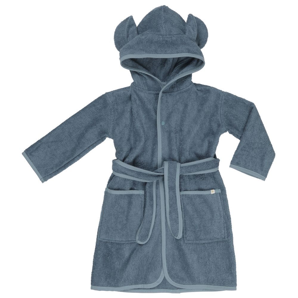 Fabelab - Organic Cotton Bathrobe Junior Bear Blue