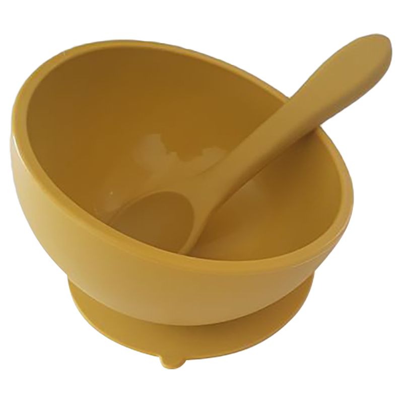 Dove and Dovelet - Silicone Suction Bowl & Spoon - Marigold