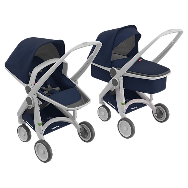 Greentom - 2-in-1 Carrycot + Reversible Seat Eco Stroller - Grey/Blue