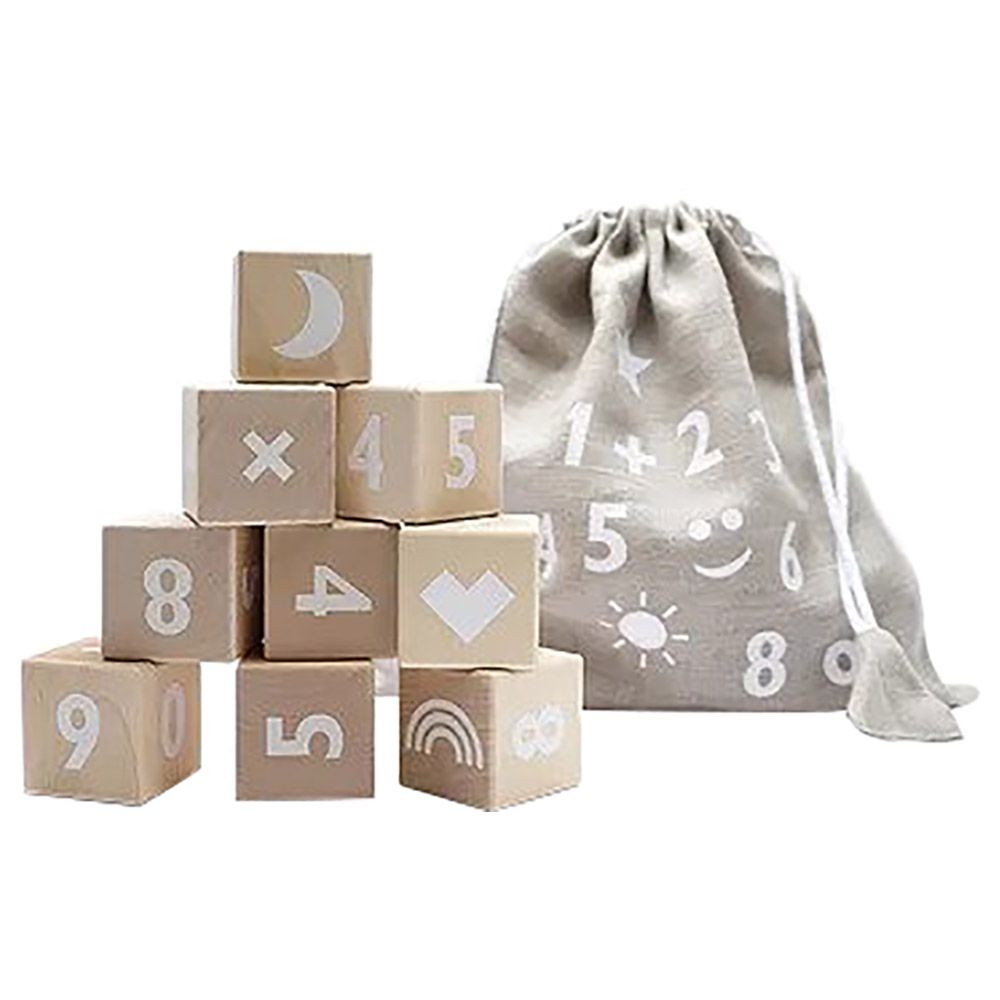 Ooh Noo - Wooden Maths Blocks - White