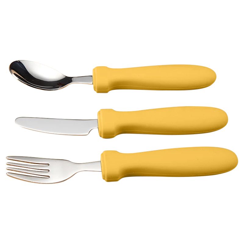 Dove and Dovelet - Silicone & Stainless Steel Cutlery Set - Marigold