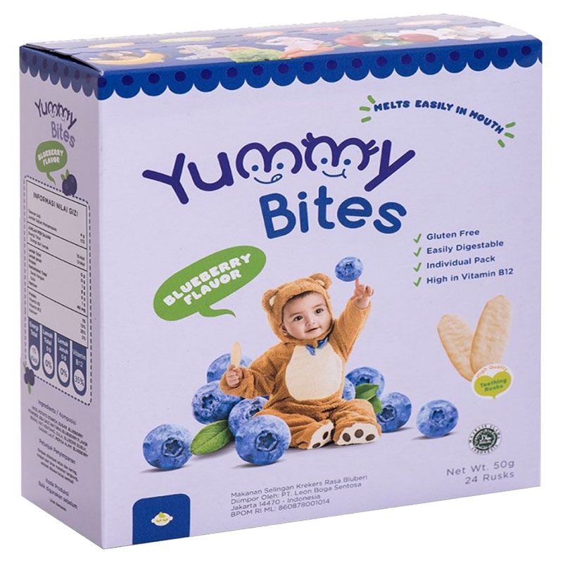 Yummy Bites - Rice Cracker Blueberry Flavour - 50g