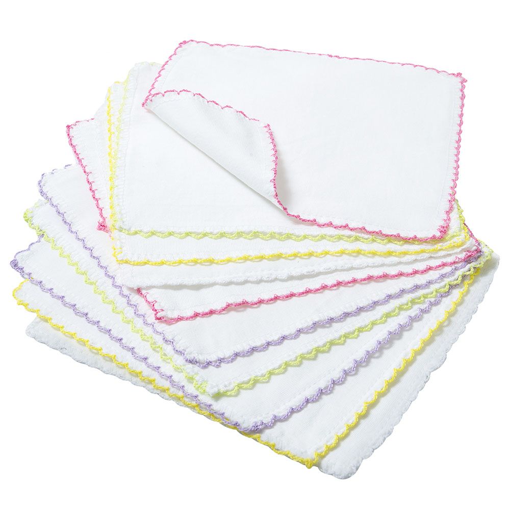 Babyjem - Baby Hanky - 10pcs - 20x20 Cm - White