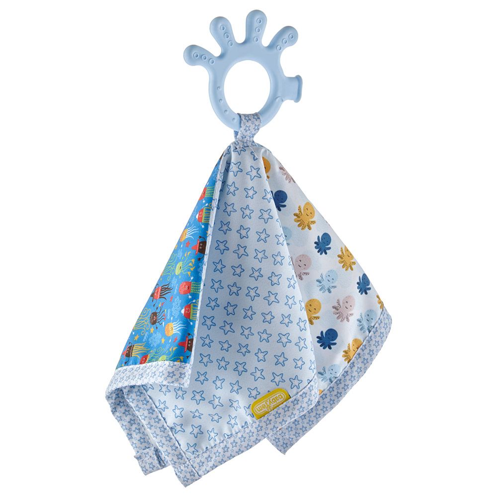 Babyjem - Relaxing Cloth w/ Teether Patchwork - Blue