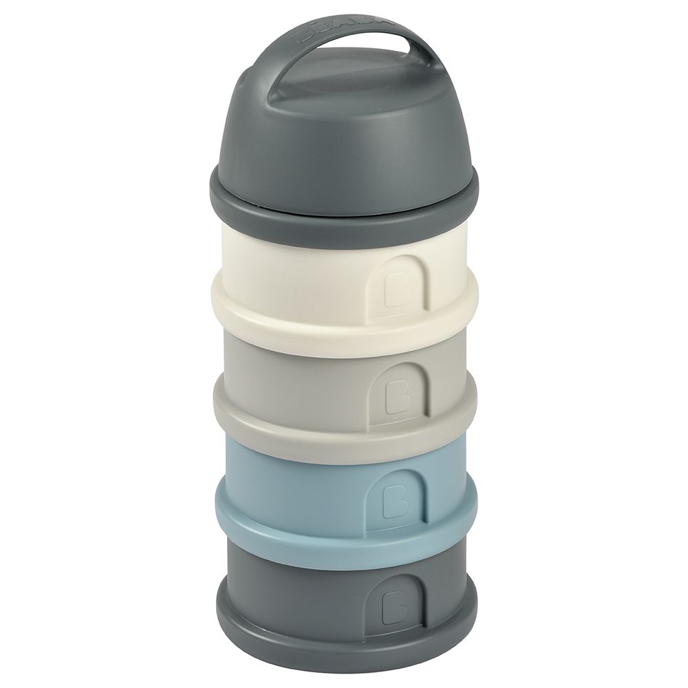 Beaba - 4 Compartments Formula Milk Container - Grey/Blue