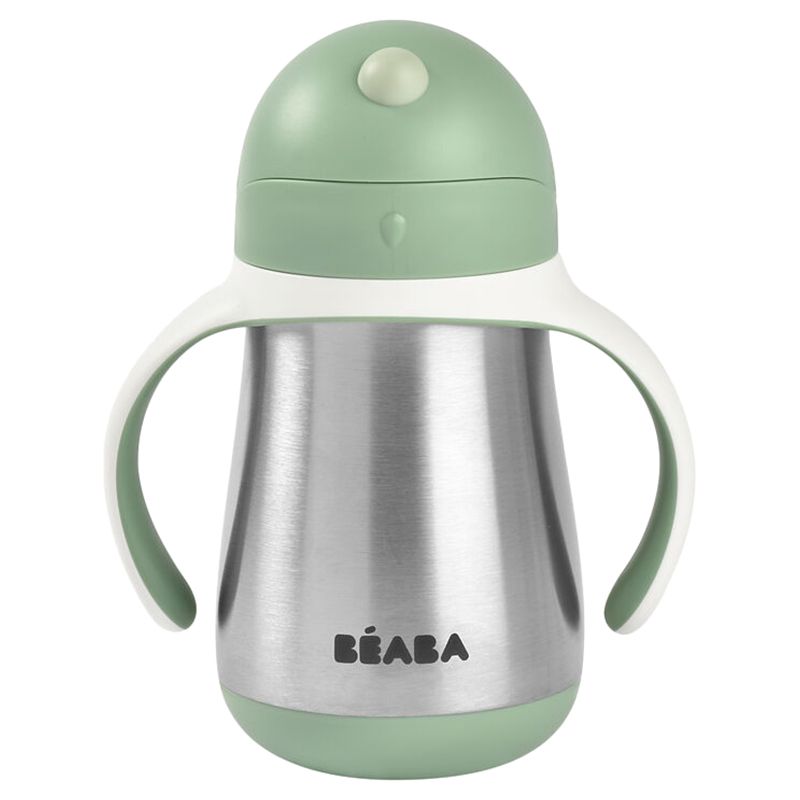 Beaba - Stainless Steel Straw Cup 250ml - Sage Green