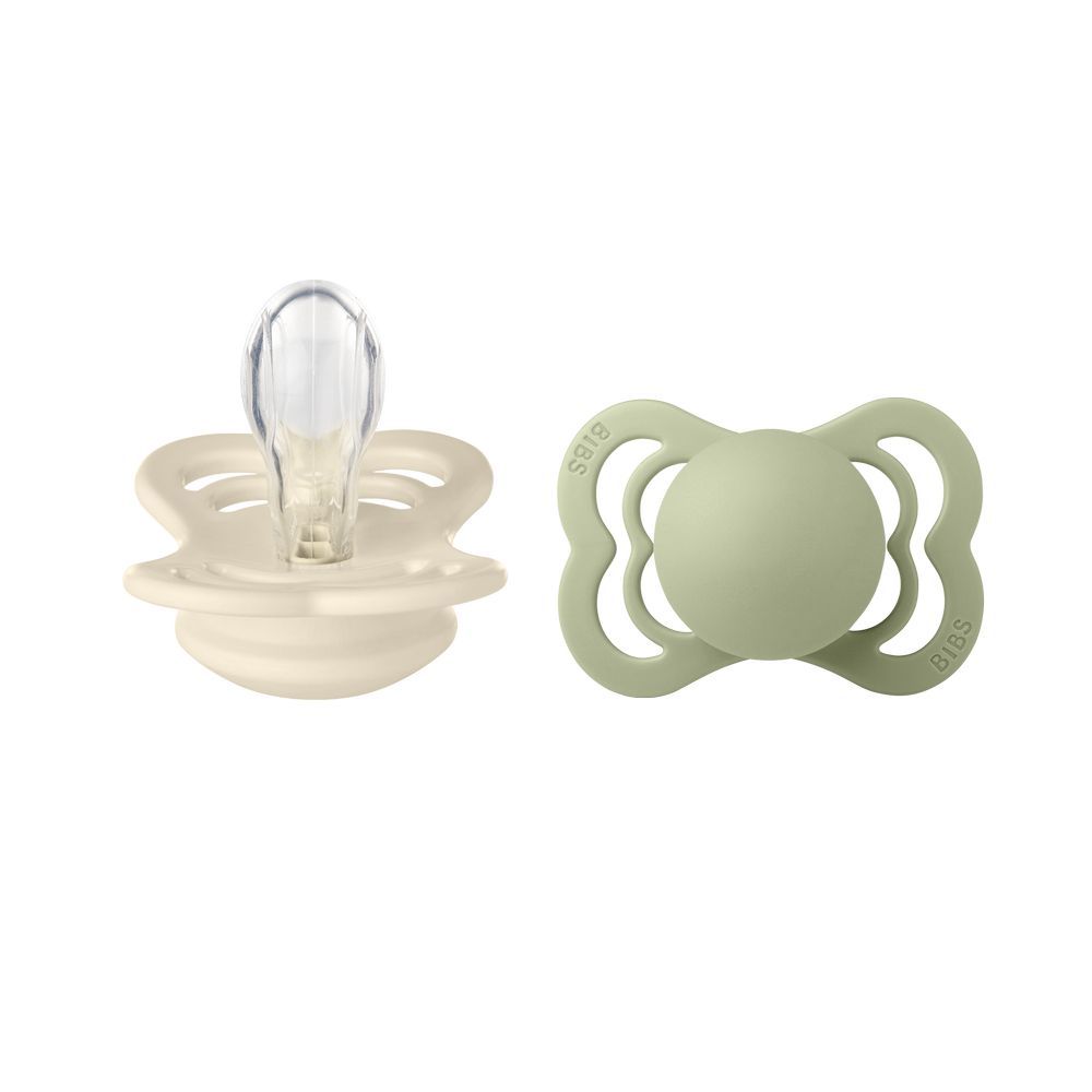 Bibs - Supreme S1 Pacifiers - 0-6M - Pack of 2 - Ivory/Sage