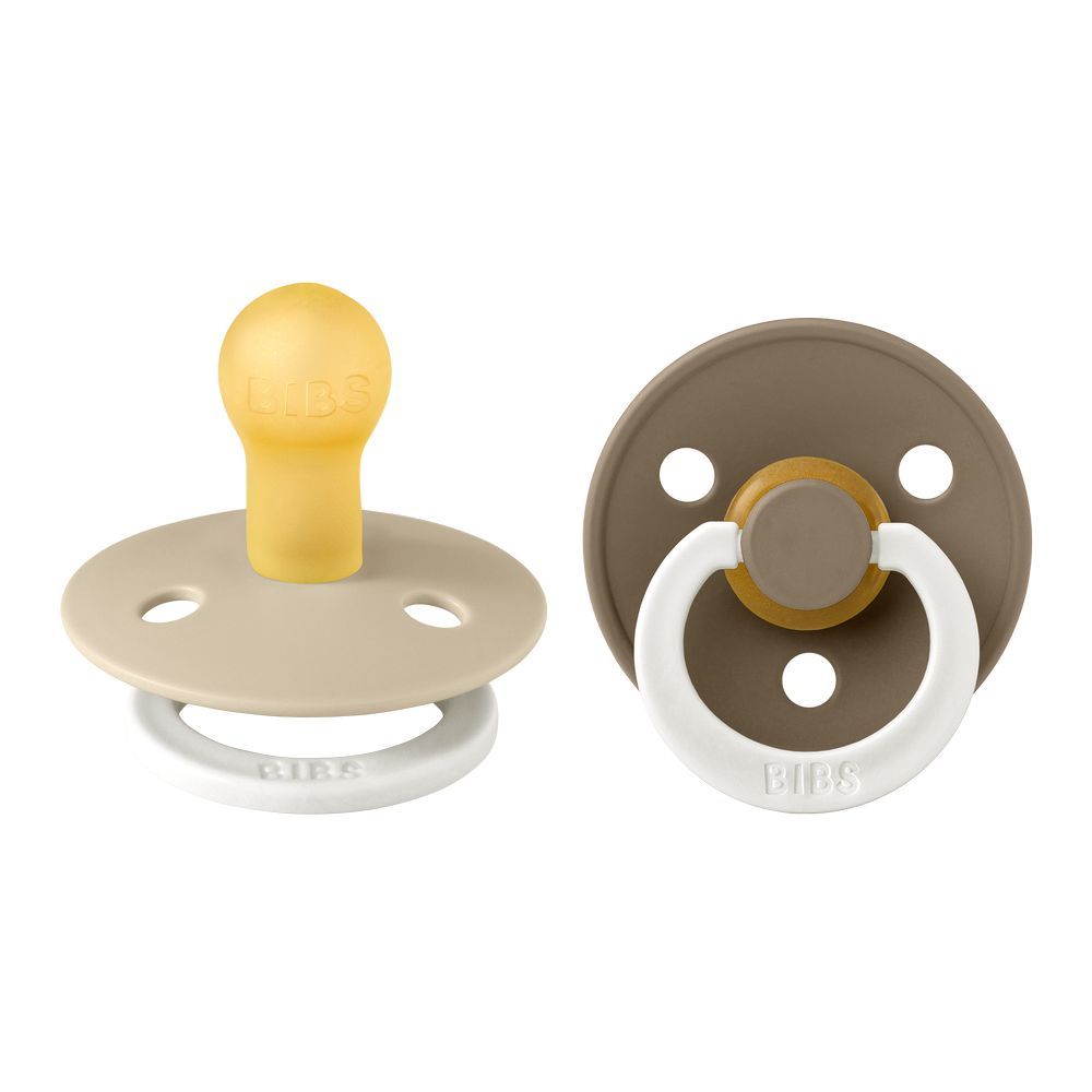 Bibs - Glow Colour S1 Pacifiers - Pack of 2 - Vanilla/Dark Oak