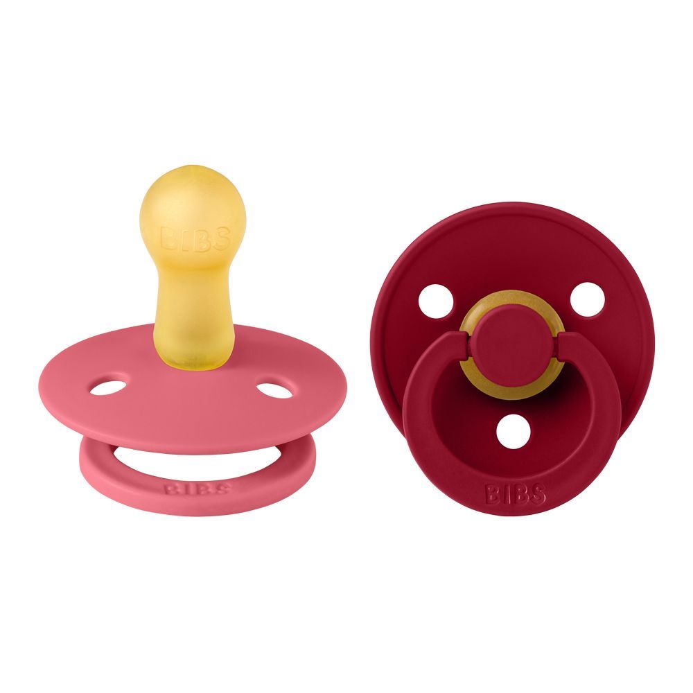 Bibs - Colour S2 Pacifiers - Pack of 2 - Coral/Ruby