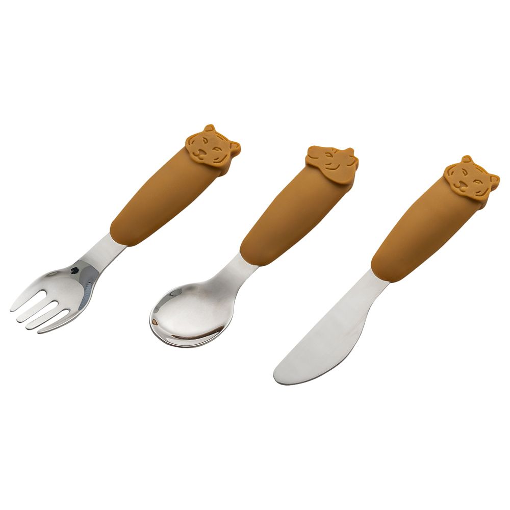 Citron - Silicone Cutlery Set w/ Pouch - Caramel