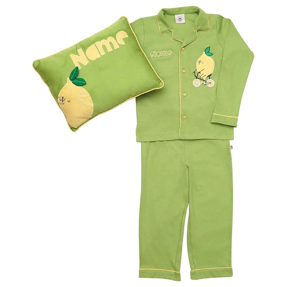 Mi Dulce An'Ya - 2pc-Set - Lemon Bike Night Suit & Cushion