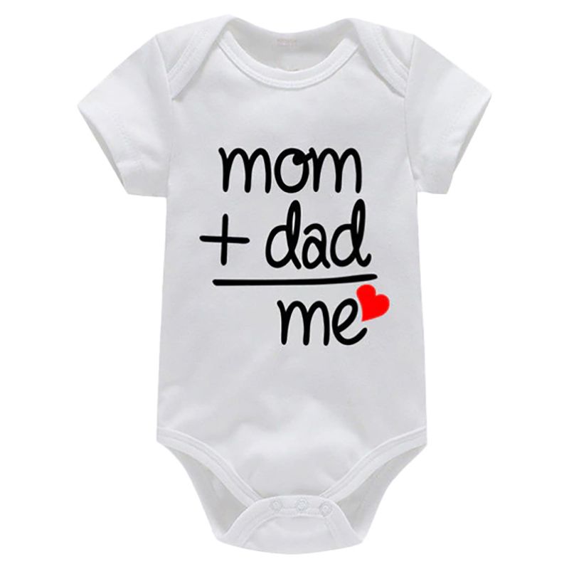 Matching Family - Mom & Dad Equal Me Romper - White