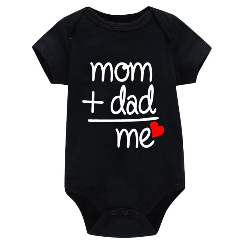 Matching Family - Mom & Dad Equal Me Romper - Black