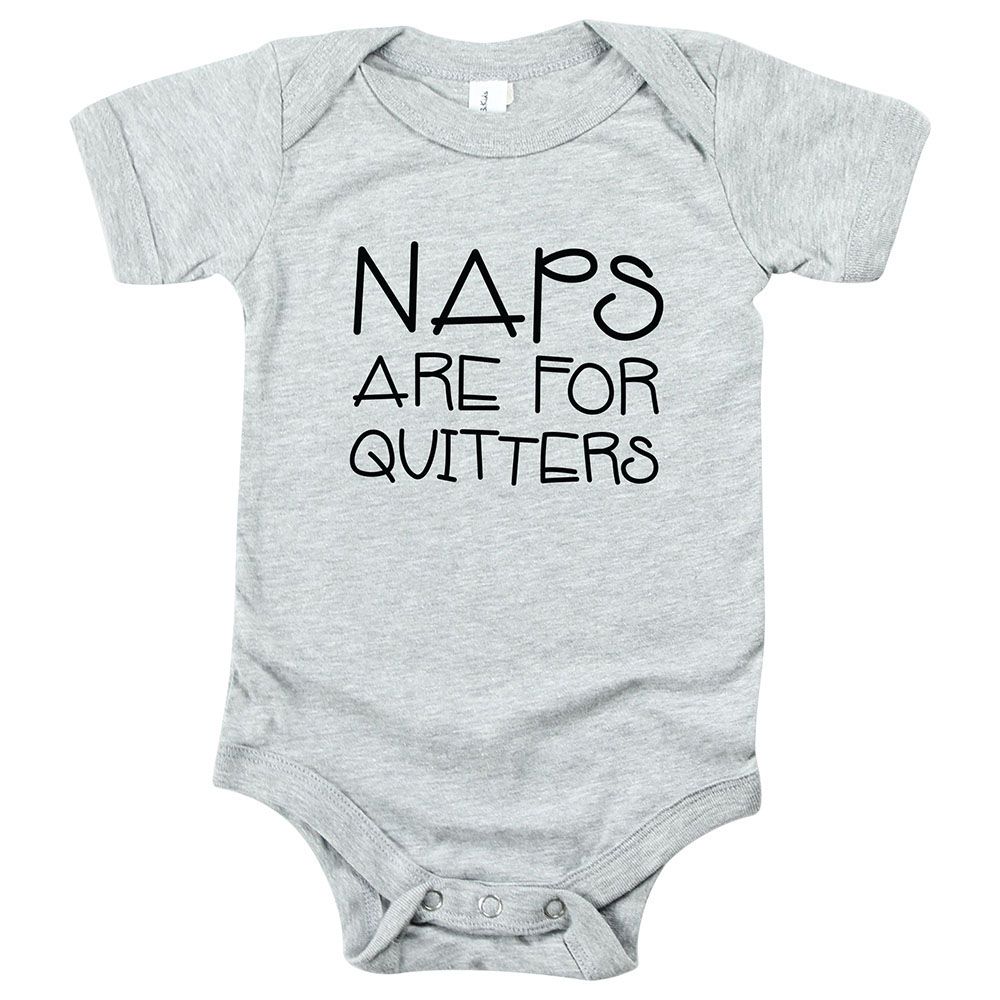 Matching Family - Naps Are For Quitters Romper - Grey