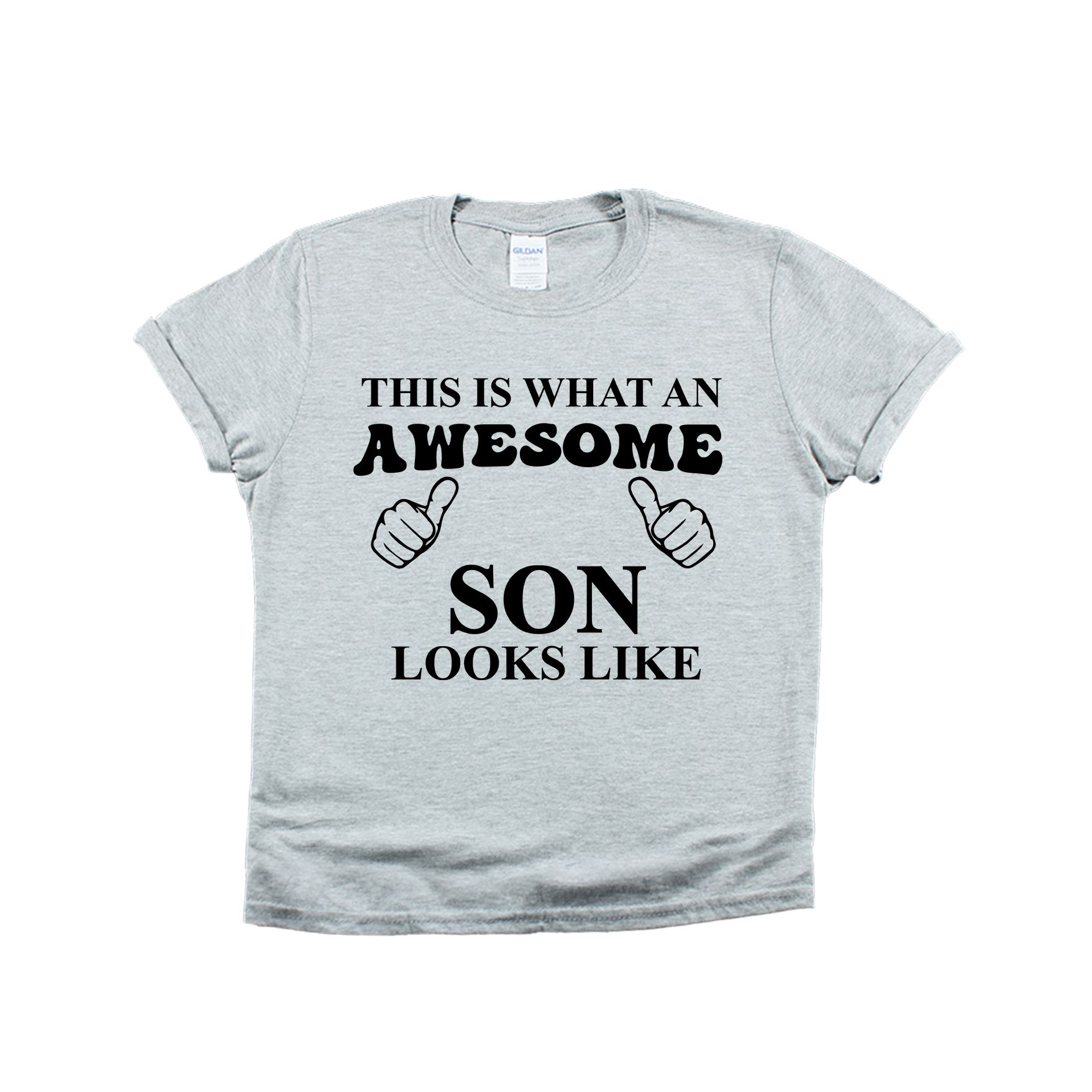 Matching Family Outfits - Awesome Son Looks T-Shirt - Grey