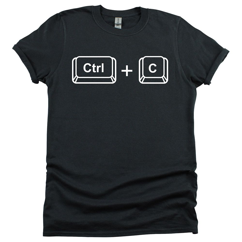 Matching Family Outfits - Dad Ctrl+C T-Shirt - Black