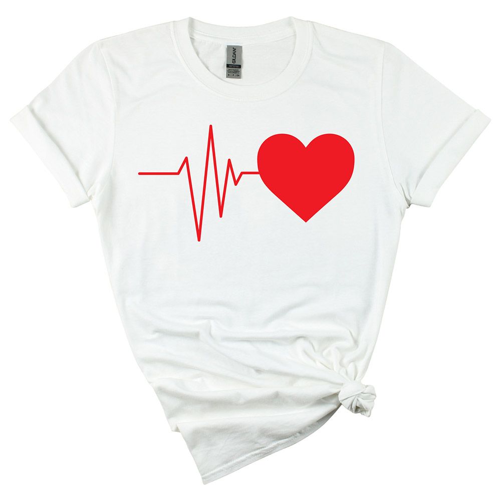 Matching Family Outfits - Mom Heartbeats-Love T-Shirt - White