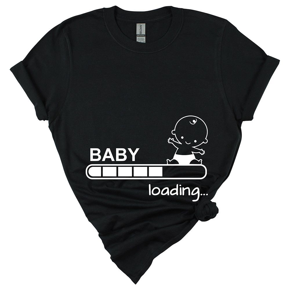 Matching Family Outfits - Mom's "Loading-Baby" T-Shirt - Black