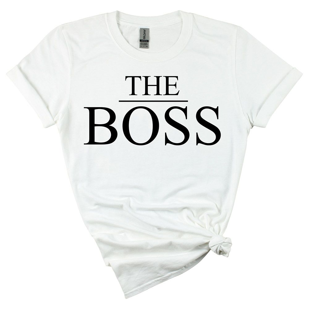 Matching Family Outfits - Mom's "The Boss" T-Shirt - White