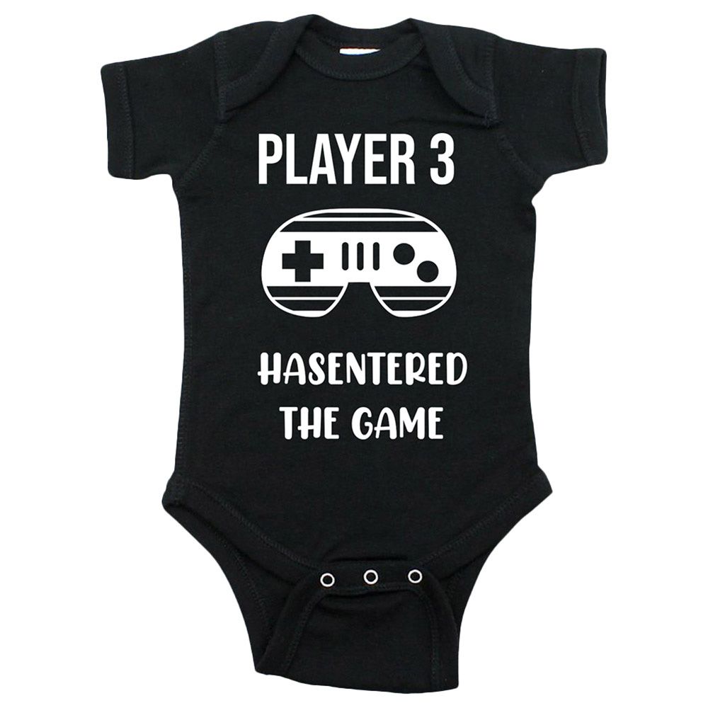 Matching Family Outfits - Baby "Player 3" Romper - Black