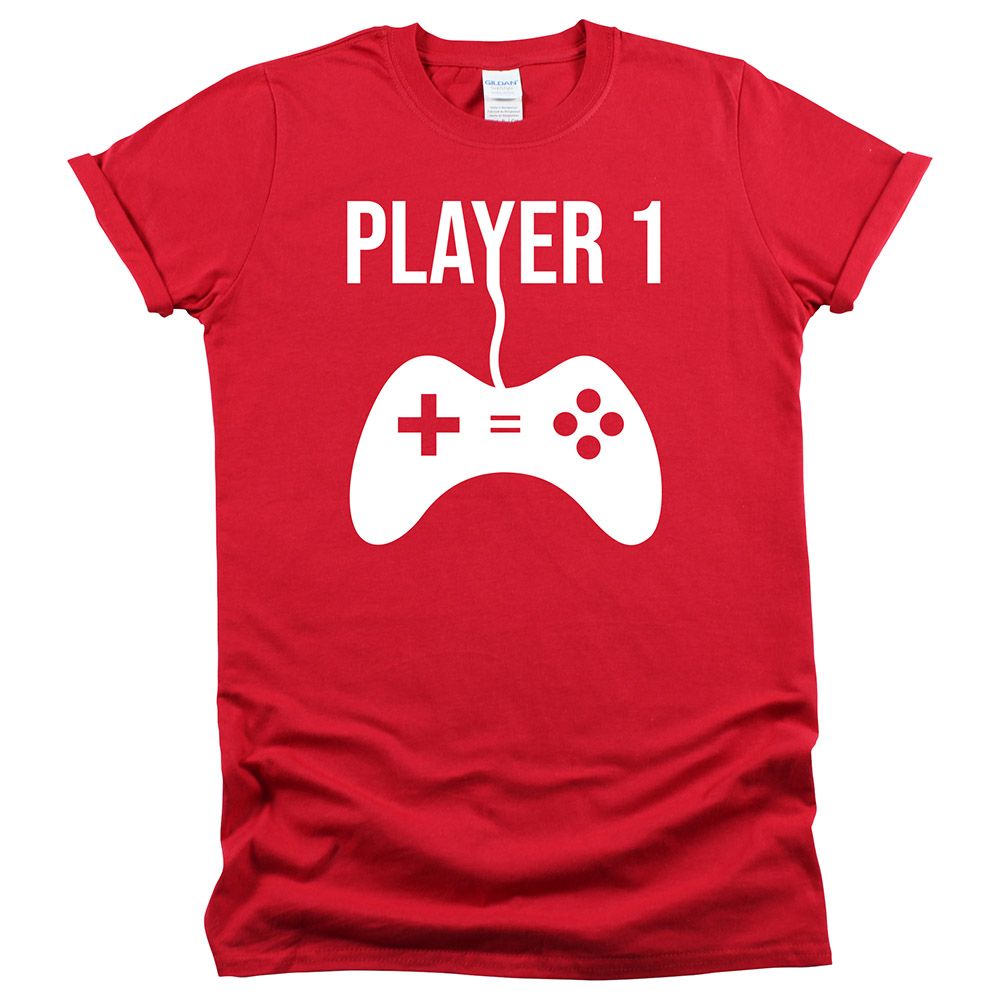 Matching Family Outfits - Daddy "Player 1" T-Shirt - Red